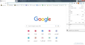 رفتن به قسمت تنظیمات گوگل کروم